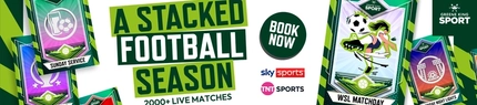 A banner promoting a Stacked Football Season with Selected Greene King venues.