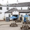 The beer garden of The Green Man Inn.