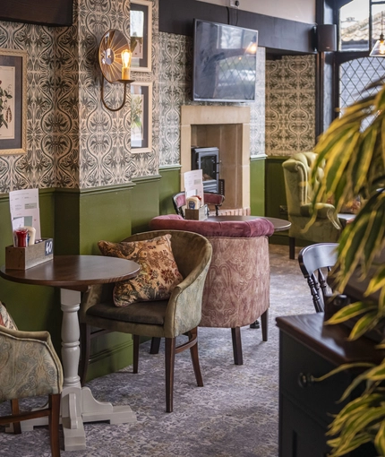 An internal seating area in a pub