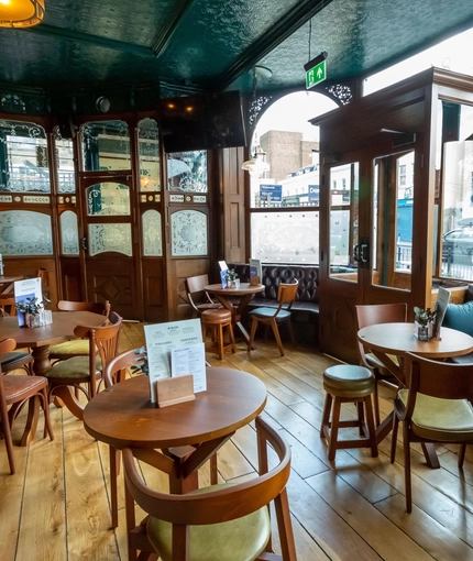 Internal seating area in a pub restaurant