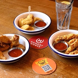 A served portion of wings n things with Tingly Teds sauce at hungry Horse venues.