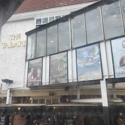 The exterior facade and theatre signage at The Tabard in Chiswick.
