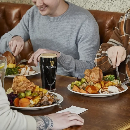 Guests enjoying a carvery in the pub