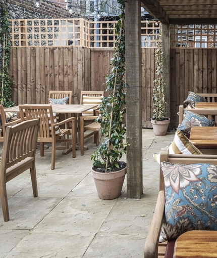 exterior beer garden of the pub