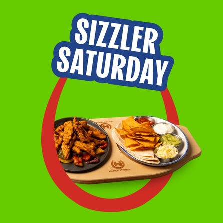 A banner promoting the Sizzler Saturday campaign at Hungry Horse venues.