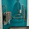 The interior accessible bathroom within one of the hotel rooms at The Churchill.