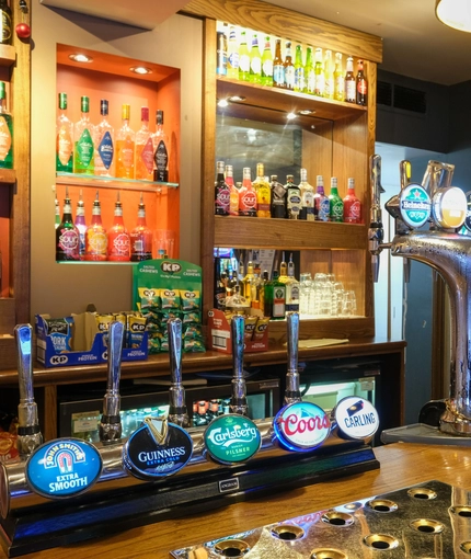 interior bar area of a pub