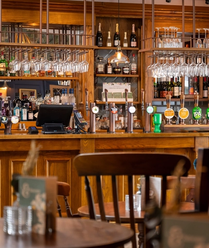 The bar at the Riverside Inn.