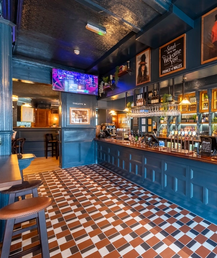 The bar in the Prince Of Wales.