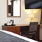 A hotel room in the Hunters Hall Inn.