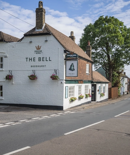 The exterior side view of the venue at The Bell.