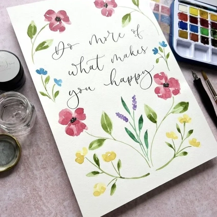 An image of painted flowers to advertise a Relax & Paint Workshop What's On event at The Cart & Horses.