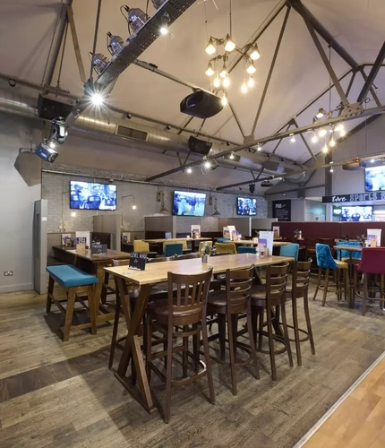 Internal seating area in a pub restaurant