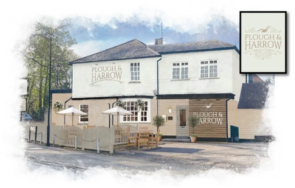 A exterior facade render of the Plough and Harrow.