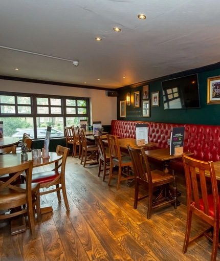 Internal seating area in a pub restaurant