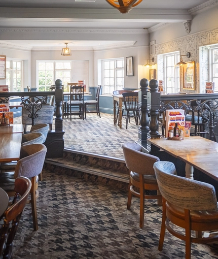 interior seating area of the pub