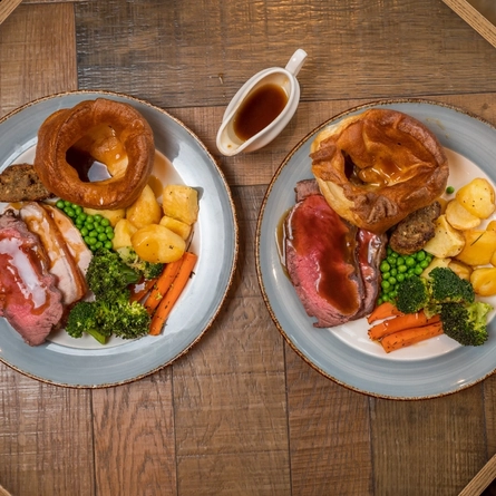 Two roast dinners