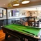 pool table and seating area