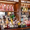 Interior bar area with all the alcohol