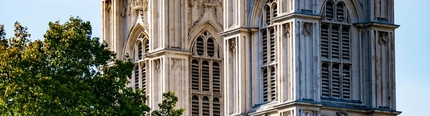 The spires of Westminster Abbey.