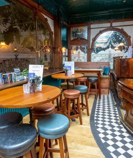 Internal seating area in a pub restaurant