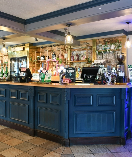Interior bar area of a pub.