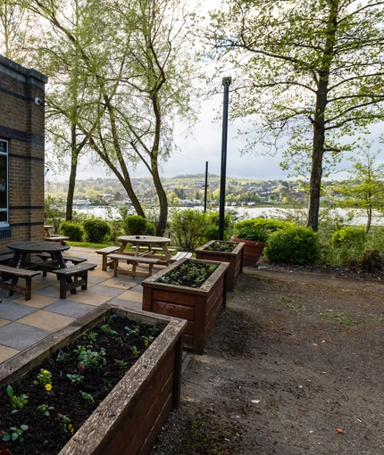 exterior of the beer garden