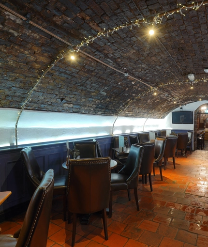 Internal seating area in a pub restaurant