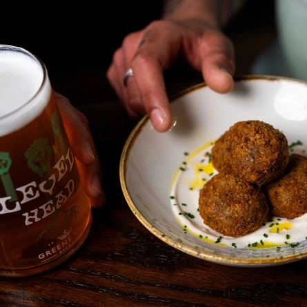 Plated Pulled beef croquettes