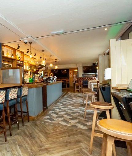 Restaurant and bar area in a pub
