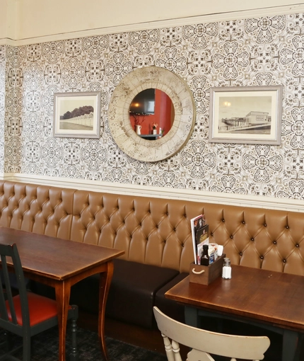 interior seating area of the pub