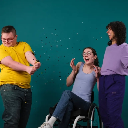 Three young people playing together