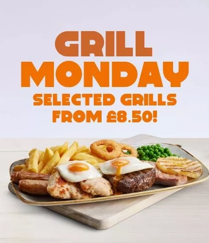 Grill Monday - selected grills from £8.50