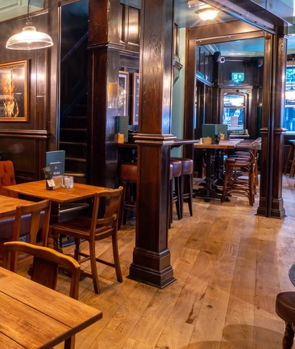 The interior restaurant and seating area at the Two Brewers.