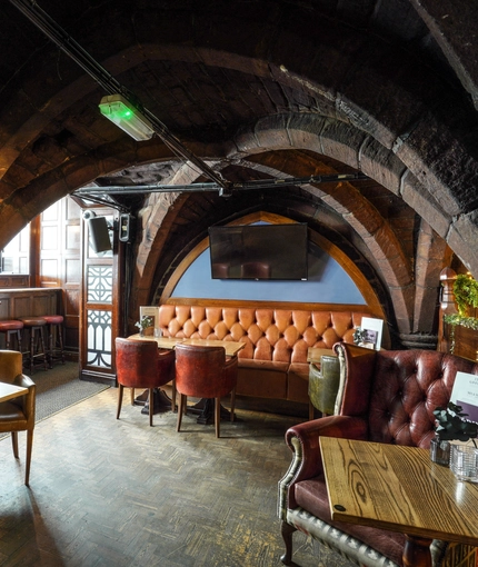 Internal seating area in a pub restaurant