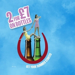A banner promoting Summer Serves at Hungry Horse venues.