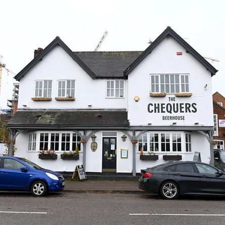 The exterior facade of The Chequers.