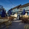 The beer garden at the Woodman Inn.