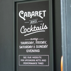 The exterior advertising chalkboard signage at The City Of Quebec.