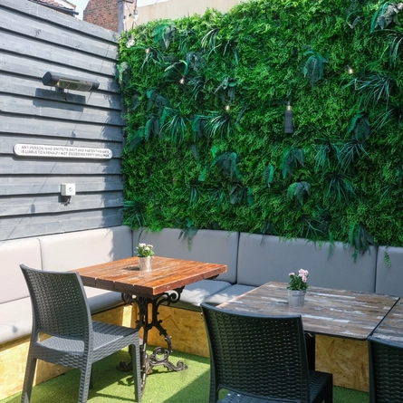 Beer garden outside of a pub