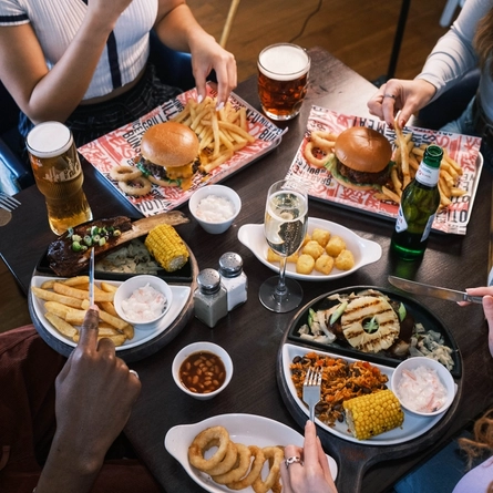 A close up of a new selection of mains from the new Spring/Summer menu at Flaming Grill.