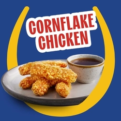 A banner promoting 'Cornflake Chicken' available at Hungry Horse venues.