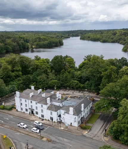 An aerial view of the Wheatsheaf.