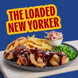 A banner promoting the Loaded New Yorker as part of the Big Plate Special Thursday campaign at Hungry Horse venues.