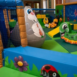A children's play area inside the Wacky Warehouse at The Stanley Ferry.