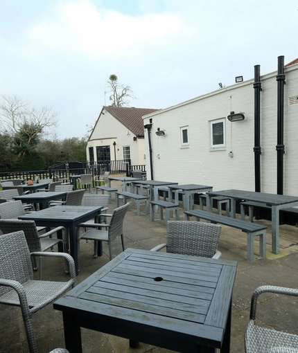 exterior  seating area of the venue