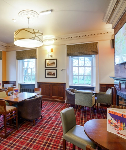 interior of the restaurant and seating area