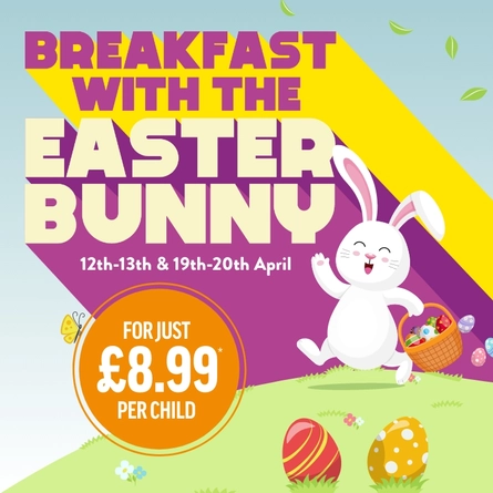 A banner promoting Easter at Hungry Horse.