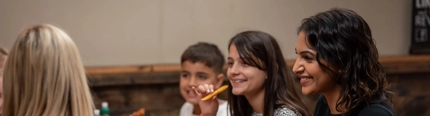 A family eating together in a pub restaurant