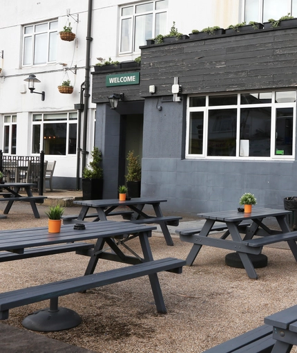 exterior beer garden of the pub